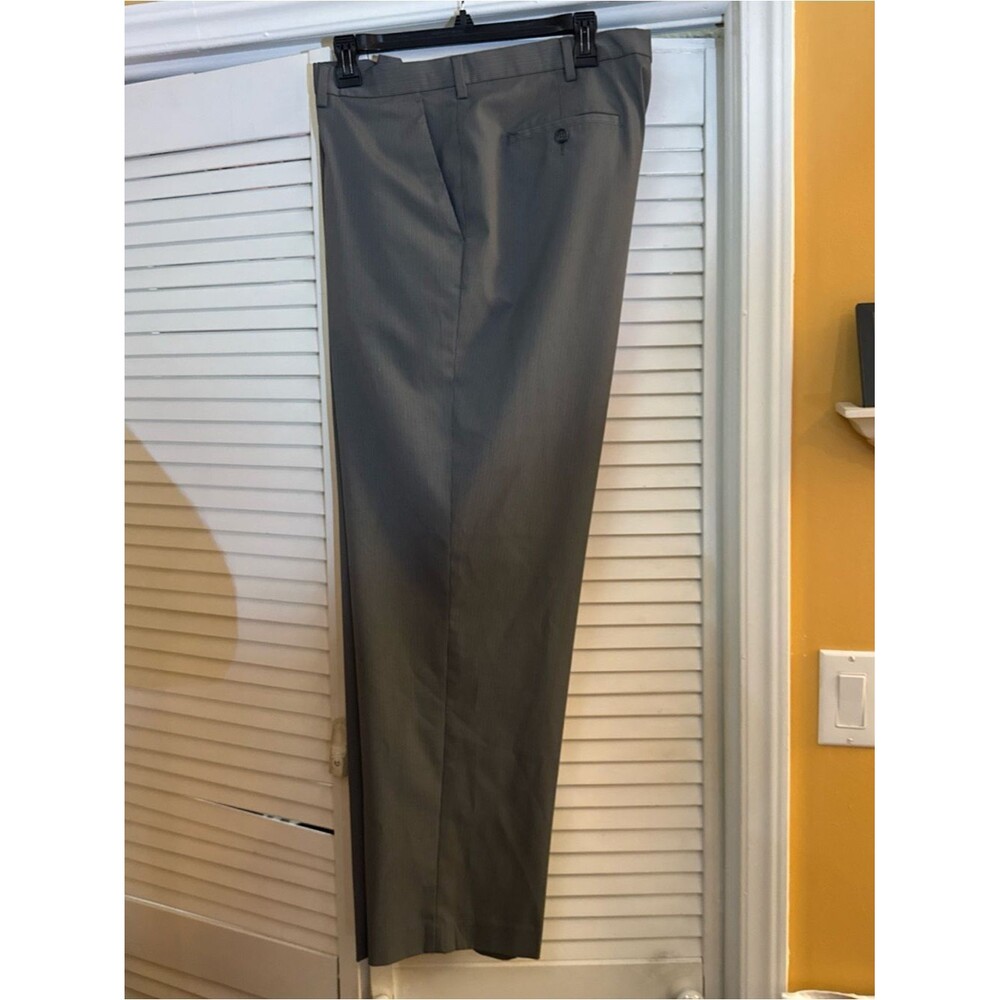 Murano Men's  Gray Dress Trousers with white stripes